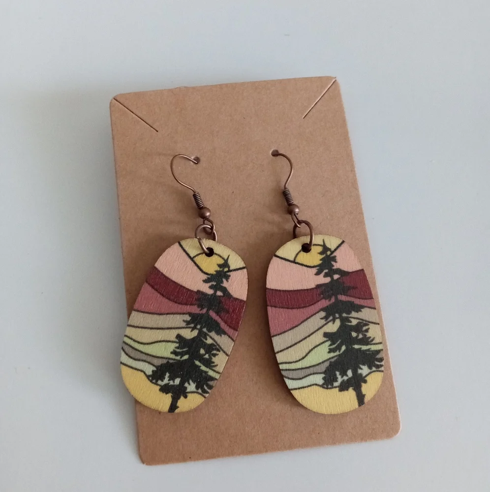 Fashion Jewelry Tree Dangle Earrings - Picture 3 of 4
